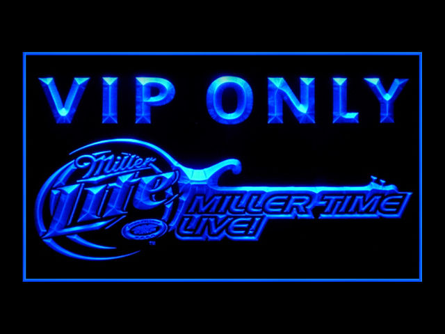Miller Lite Time Live Guitar VIP ONLY Neon Light Sign